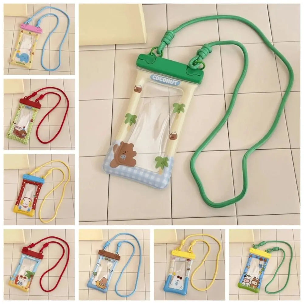Waterproof Phone Pouch – Cartoon Crossbody Dry Bag for Beach