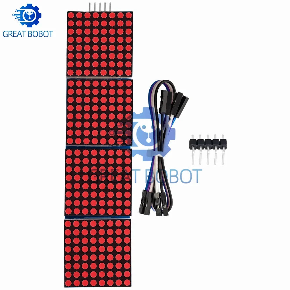 MAX7219 4-in-1 Dot Matrix Module for Arduino – 5P Cable