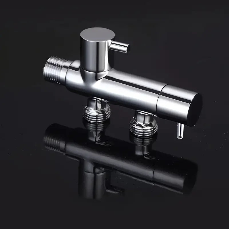 Dual Outlet Chrome Angle Valve G1/2 | Washing Machine Valve