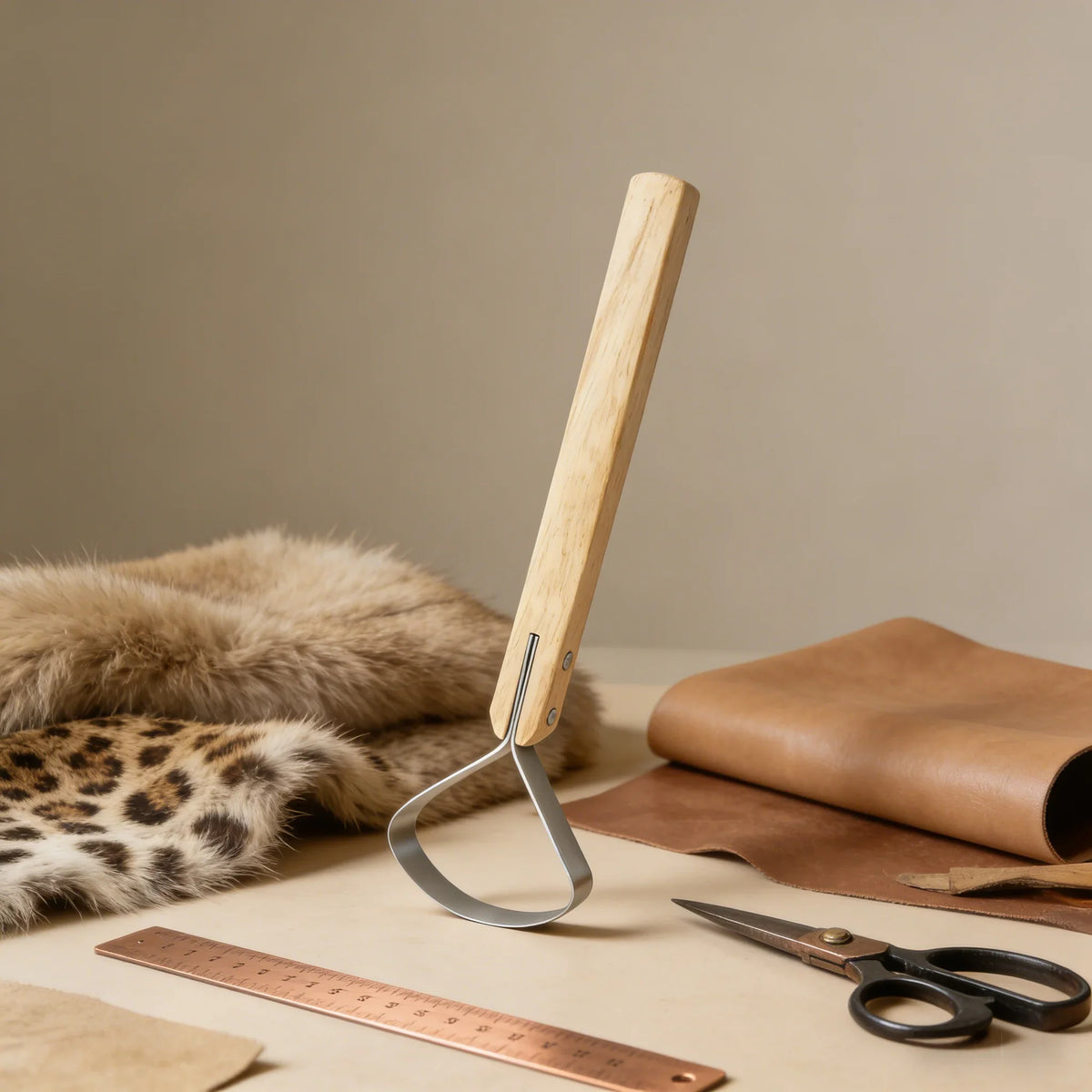 Leather Fleshing Tool & Skiving Knife – DIY Leathercraft Scraper