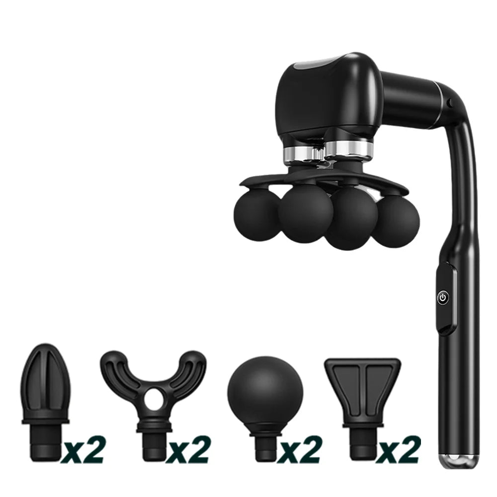 6-Head Handheld Fascia Massage Gun | 6-Speed 4000 RPM