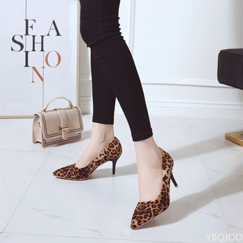Women's Leopard Print Stiletto Pumps | Pointed Toe Heels