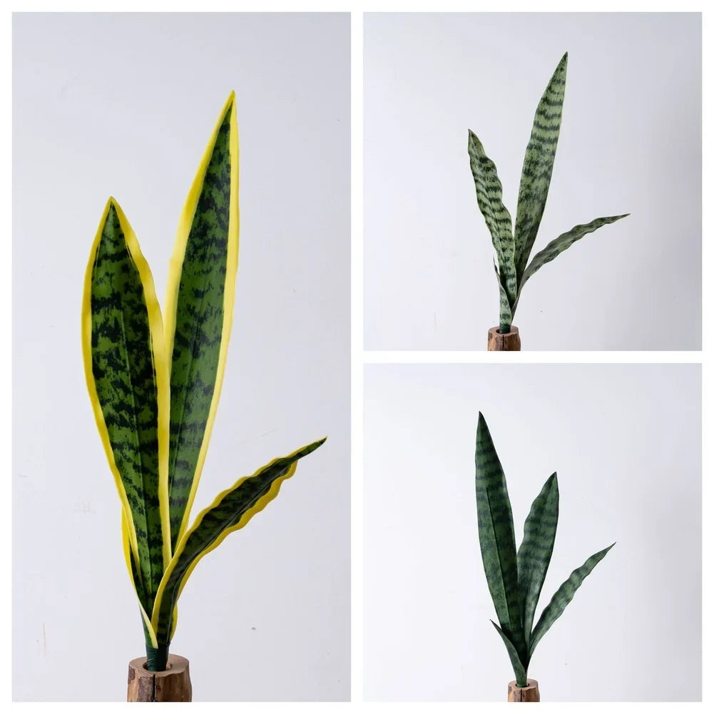 Artificial PVC Snake Plant Fake Green Plants Low-maintenance Home