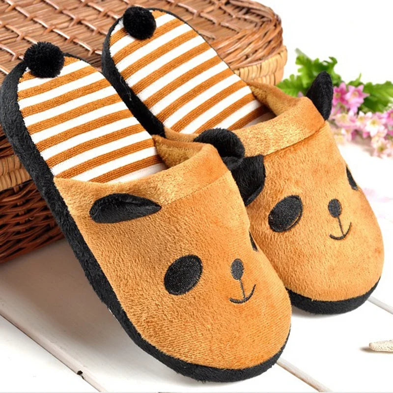 Women's Cartoon Panda Flat Slippers | Soft Slip-On Home Slides