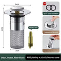 Stainless Steel Press Sink Drain Plug – Odor Proof Universal Fit
