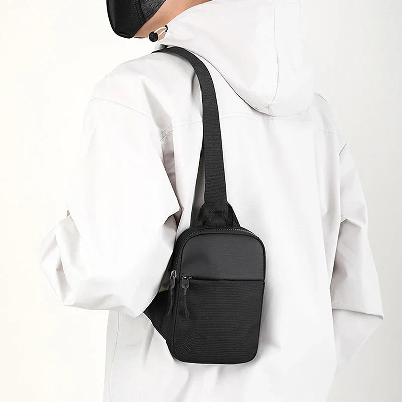 Men's Canvas Mini Chest Bag – Crossbody Sling Shoulder Bag