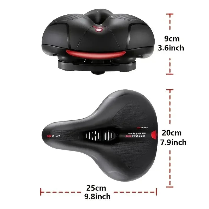 Dual Shock-absorbing Ball Memory Foam Waterproof Wide Bike Saddle