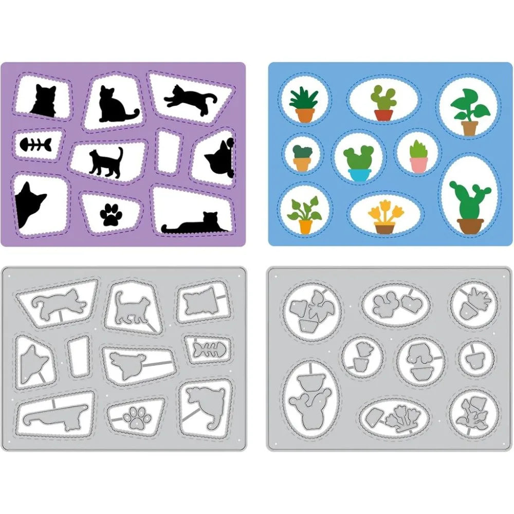 Wacky Windows Metal Cutting Dies – Animal & Plant Frame Stencils