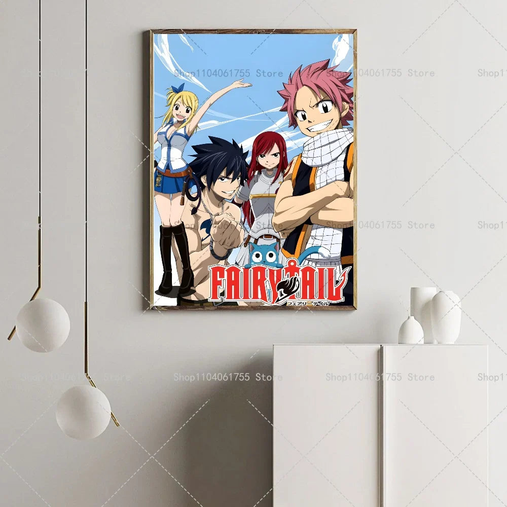 Anime Fairy Tail Wall Poster – Self-Adhesive Waterproof Sticker