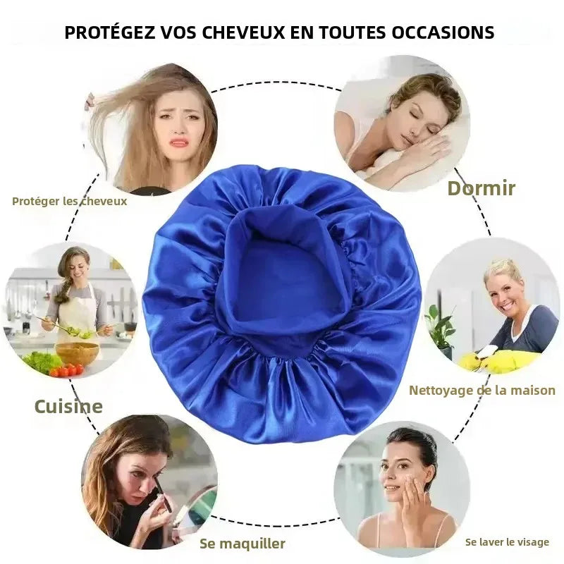 Satin Silk Sleep Bonnet | Large Hair Wrap for Long & Curly Hair
