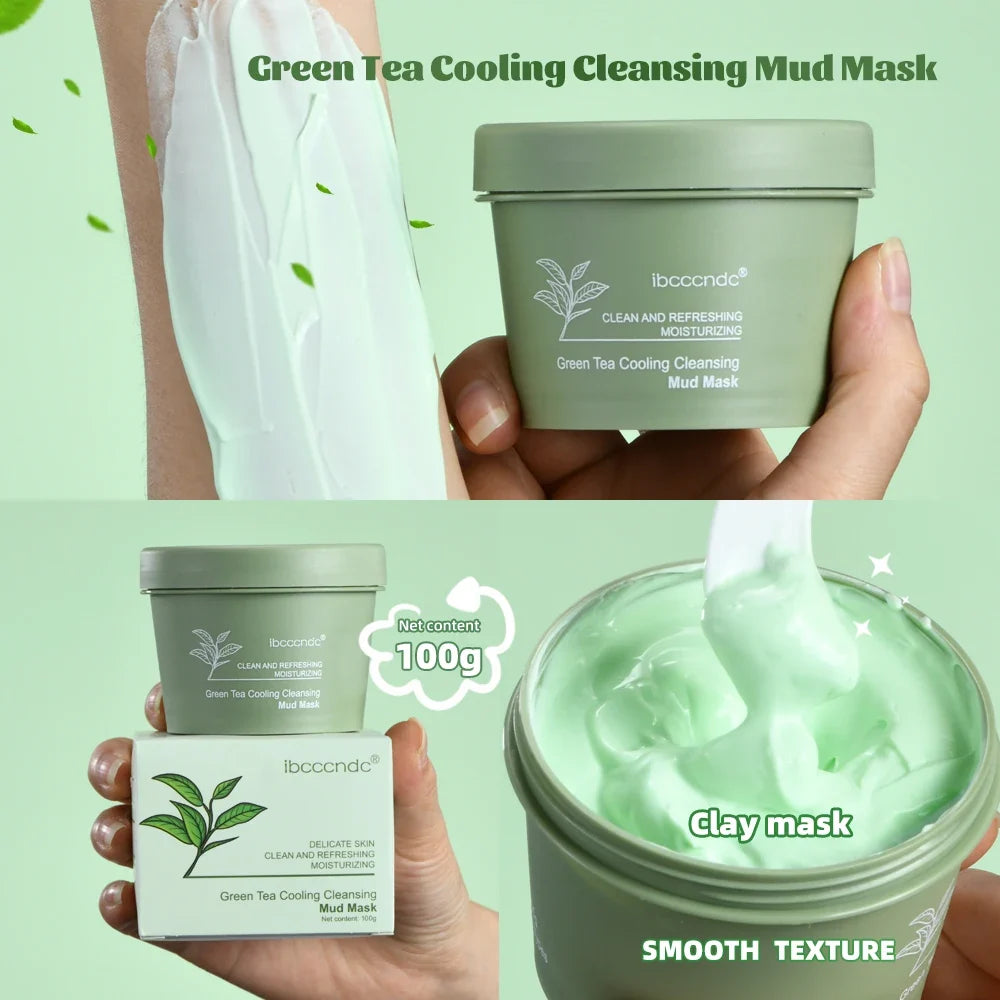 Green Tea Mud Clay Face Mask – Deep Cleansing & Pore Care 100g