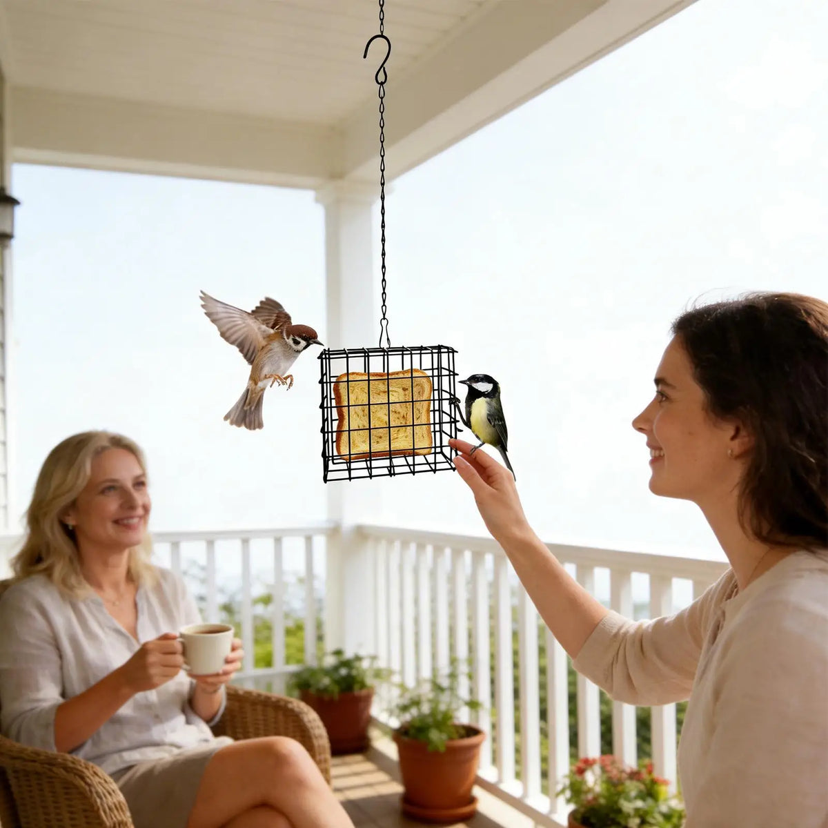Suet Feeder Squirrel Proof Reusable Birdwatching Station Bird Balcony