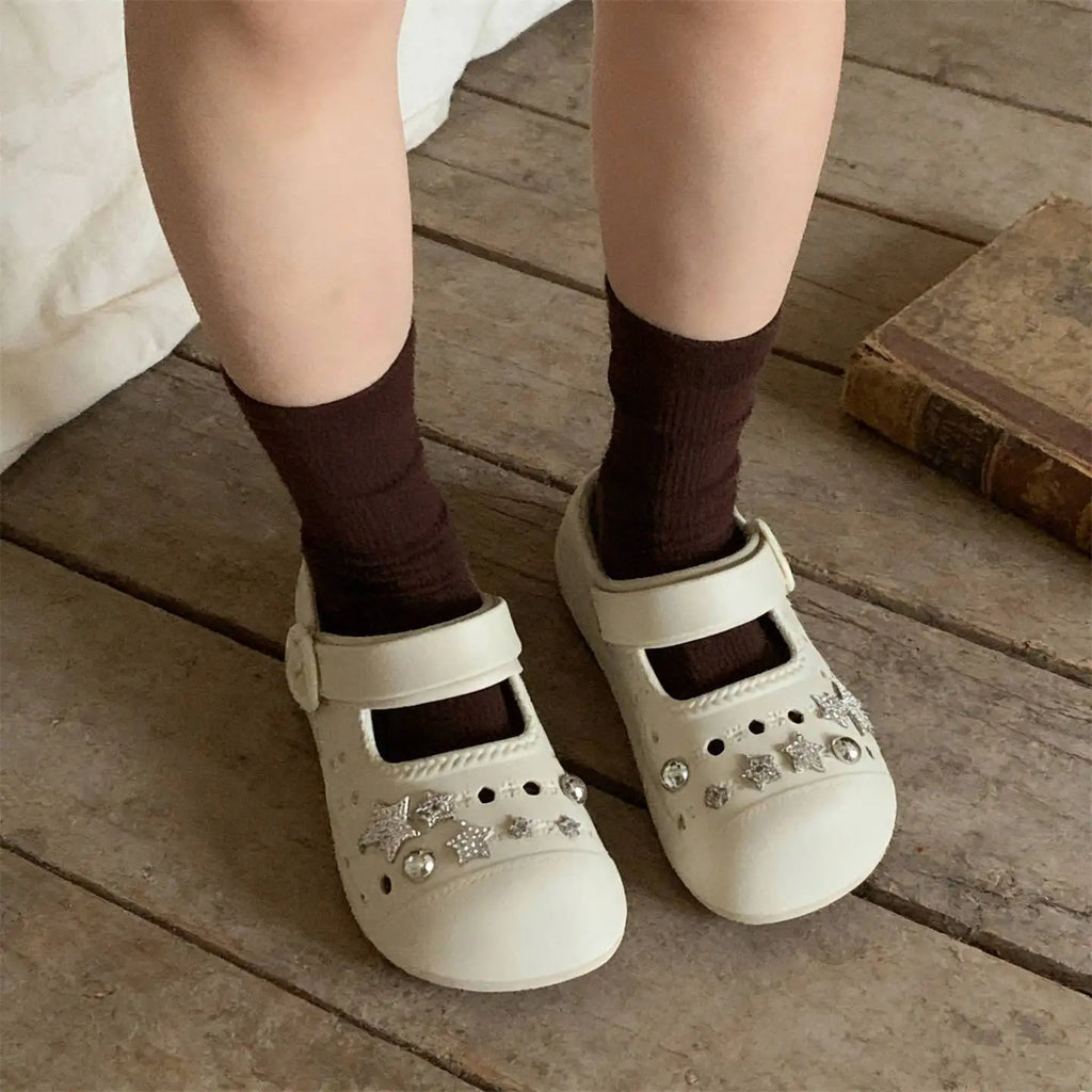 Women's Rhinestone Star EVA Clogs – Closed Toe Summer Sandals