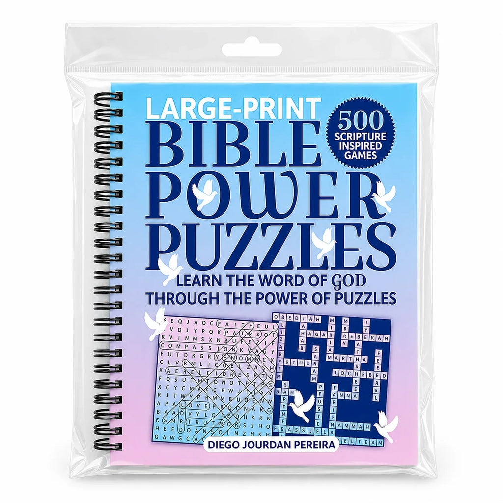 Large-print Bible Power Puzzles A5 Spiral Activity Book 500