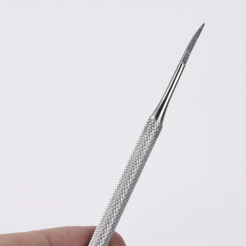 Stainless Steel Nail File & Multifunctional Nail Art Pen Tool