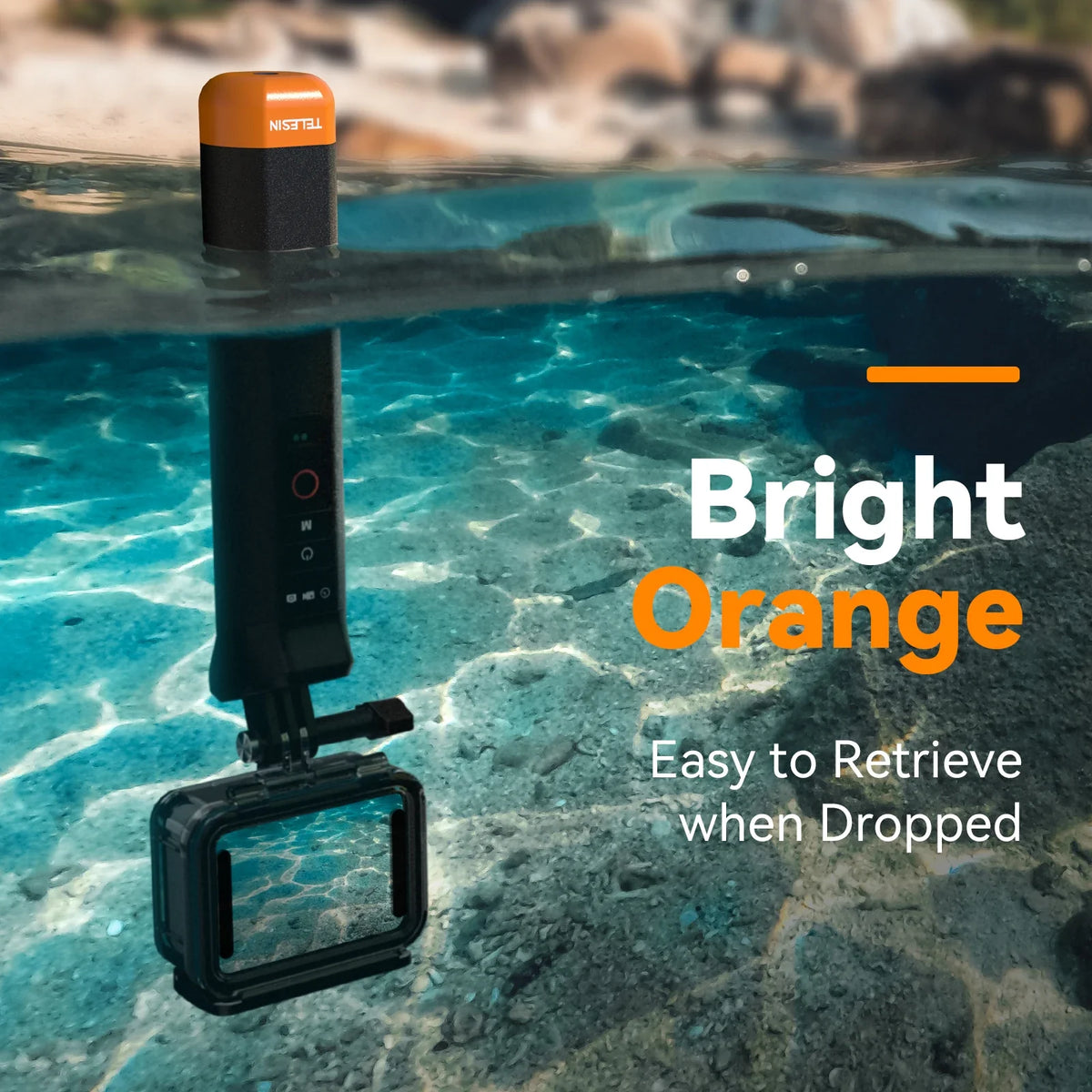 TELESIN Buoyancy Bar Selfie Stick Waterproof Gopro Hero 9 10 11 12