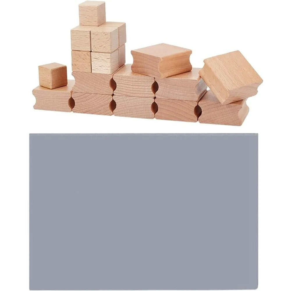 20-Pc Blank Rubber Stamp Set – Beechwood Mounts & Engraving Sheet