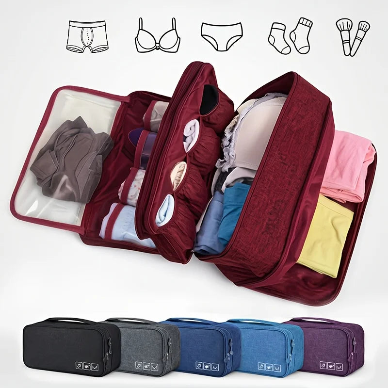 Foldable Travel Underwear Organizer Bag – Bras, Socks & Lingerie