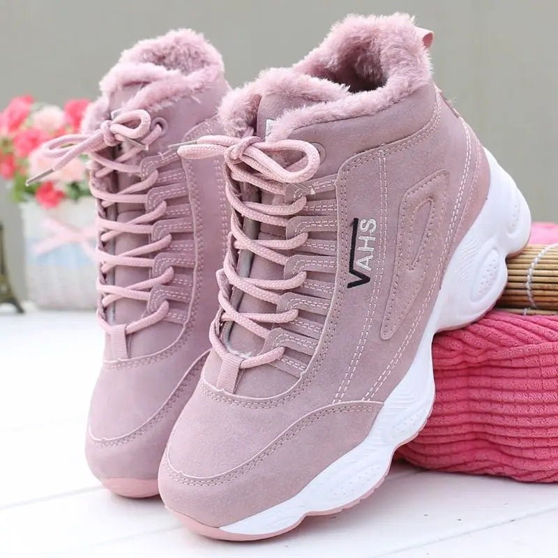 Women's Winter Velvet-Lined Sneakers – Warm Non-Slip Shoes