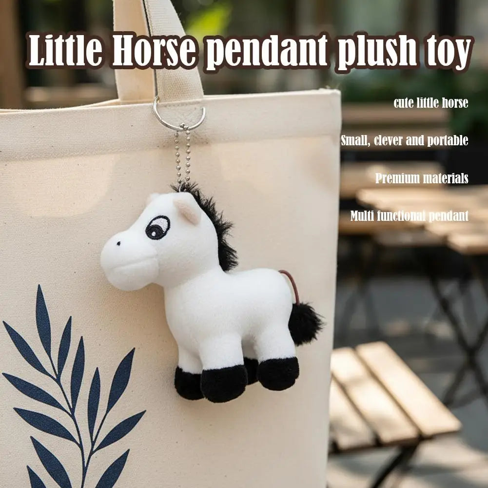 Plush Pony Keychain Toy Mascot Year Horse Pendant Cute Soft Small