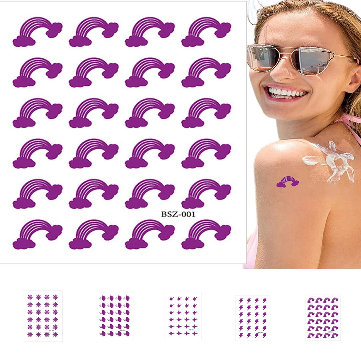 24-Pack UV Detection Stickers – Sunscreen Reminder Patches