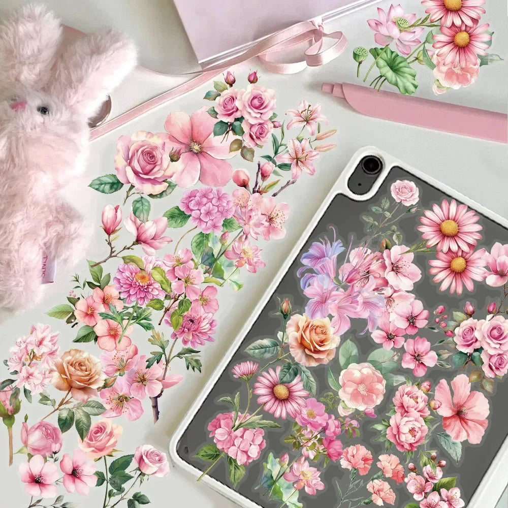 Bag Aesthetic Flower Stickers Fresh Plant Hand Account DIY Material