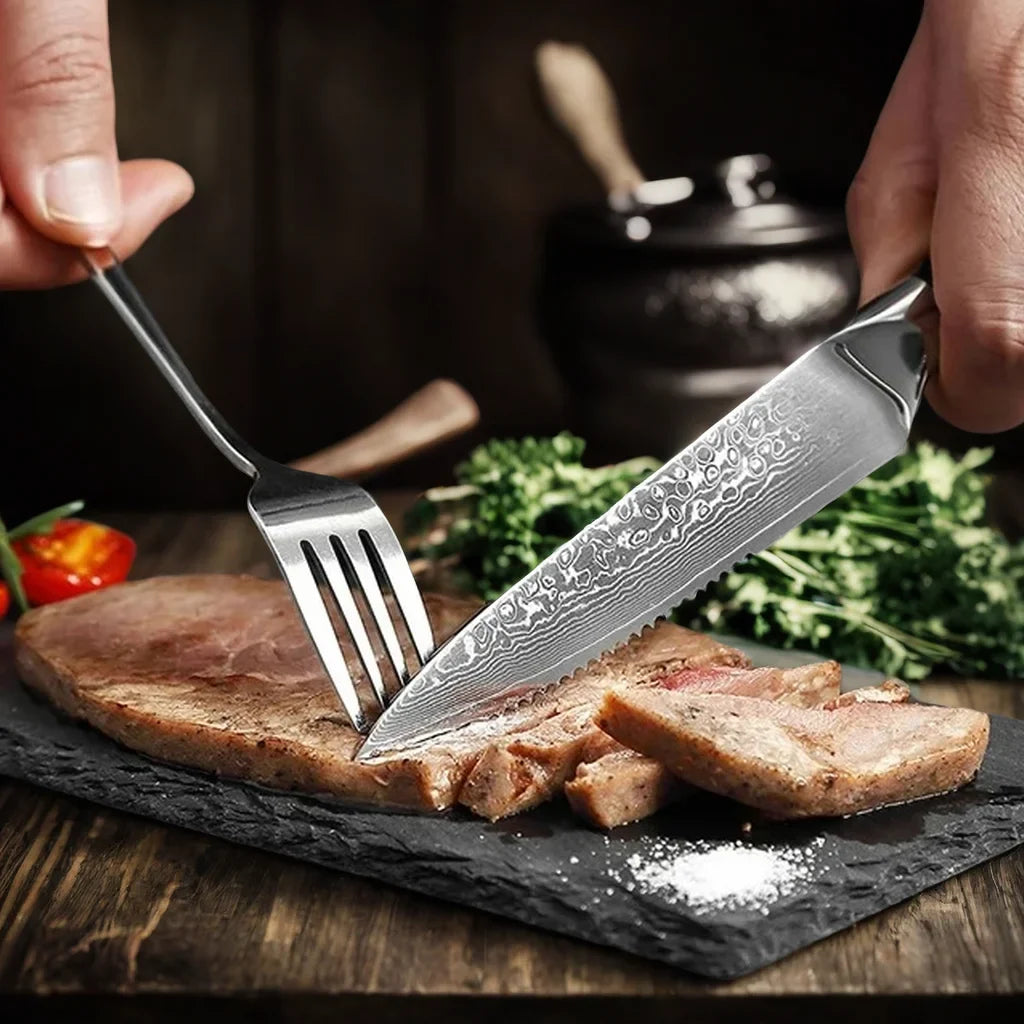 4-Piece Damascus Steel Steak Knife Set | 67-Layer G10 Handle