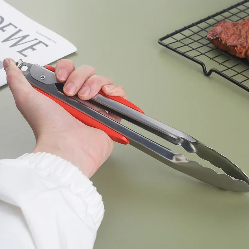 Stainless Steel Food Tongs – BBQ & Kitchen Cooking Clip