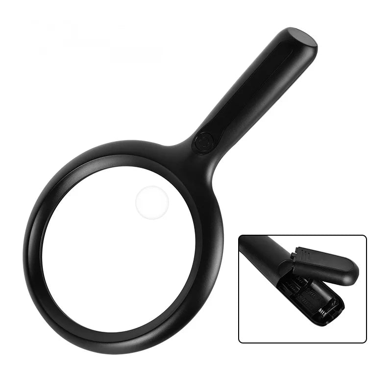 Handheld Magnifying Glass 28X 56X with 24 LED Tri-Color Light