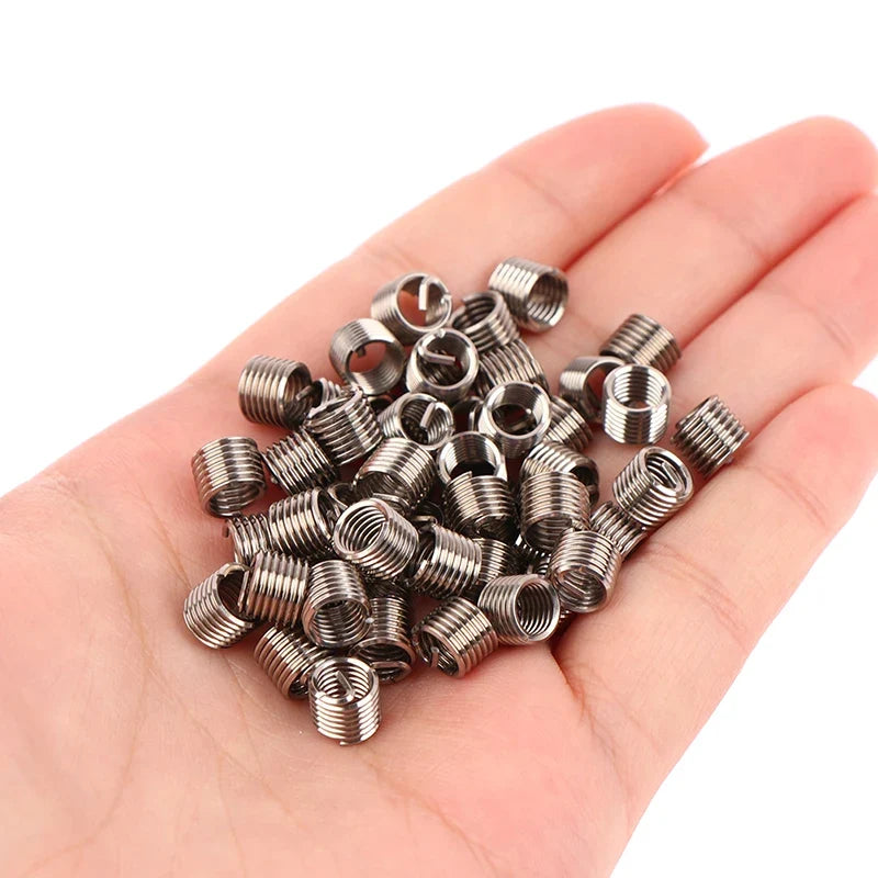 50Pcs M6x1.0 Stainless Steel Wire Thread Repair Inserts 1.5D