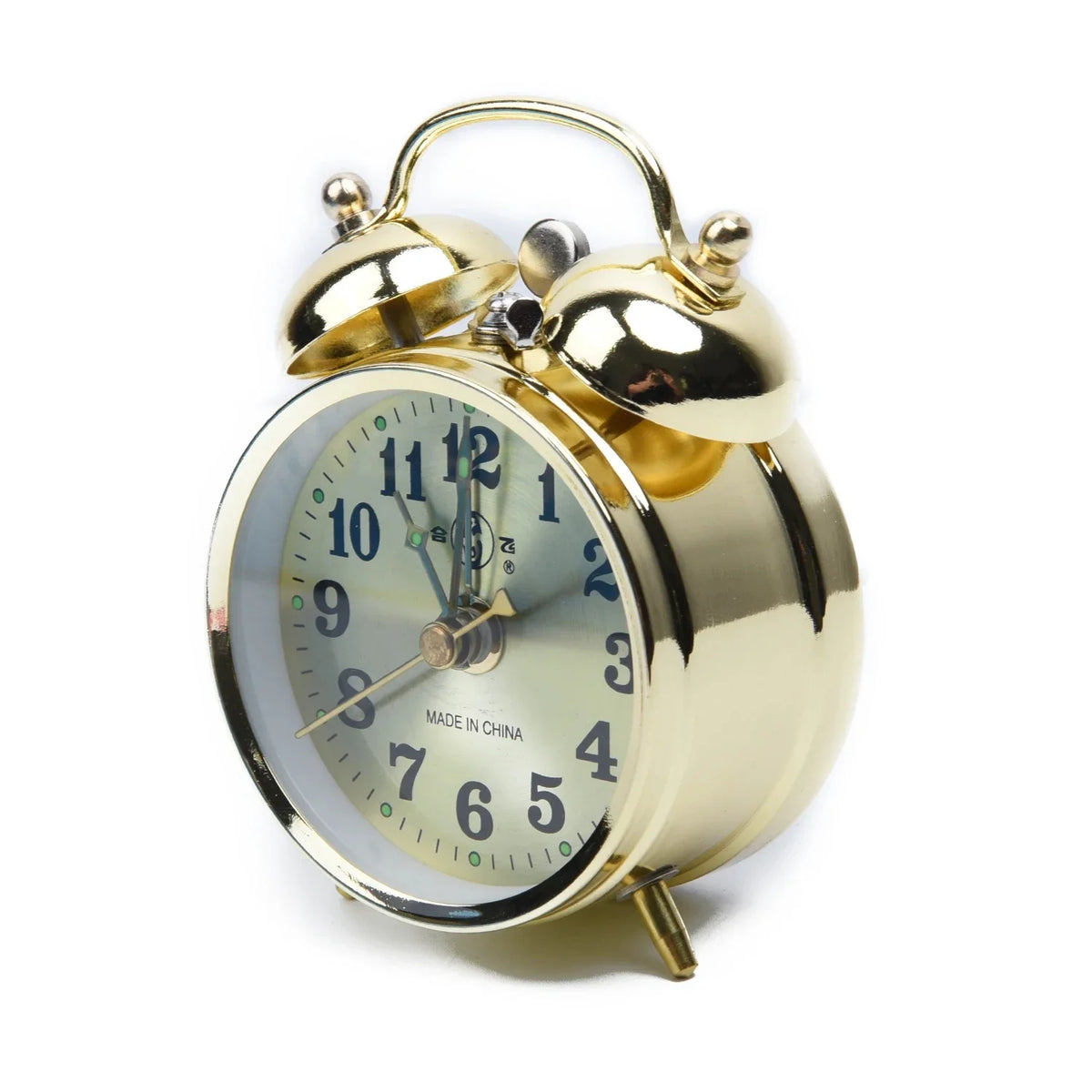 NOCCLILI Metal Mechanical Wind-Up Alarm Clock | 7cm Gold Retro