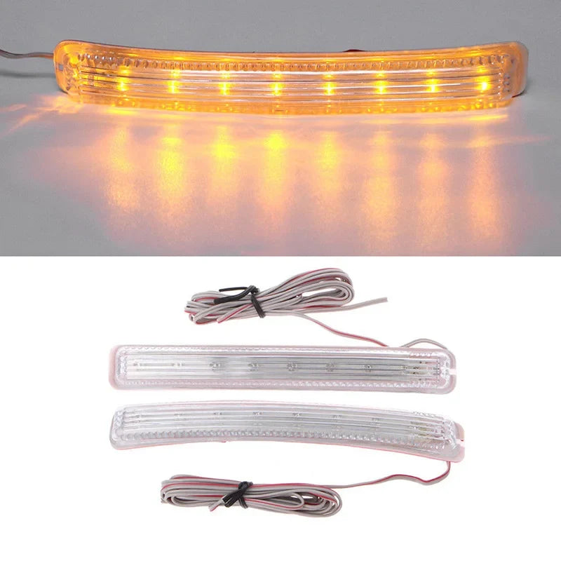2-Pack Amber 9 SMD LED Rearview Mirror Turn Signal Lights 12V
