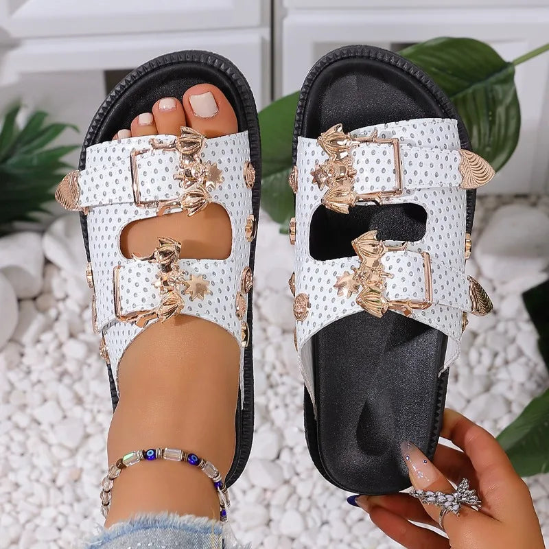 Women's Open Toe Buckle Strap Hollow Out Summer Sandals
