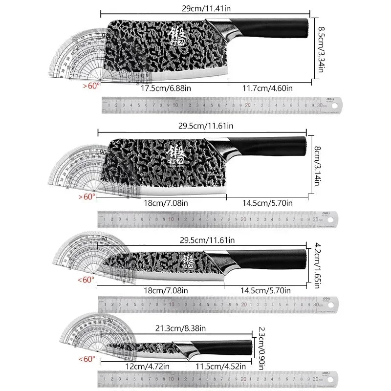 PLYS 4-Piece Stainless Steel Kitchen Knife Set with Covers