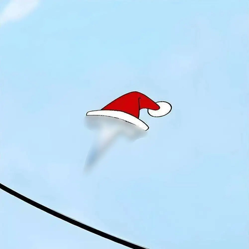 Tesla Model Y & 3 Christmas Santa Hat Window Sticker Decal