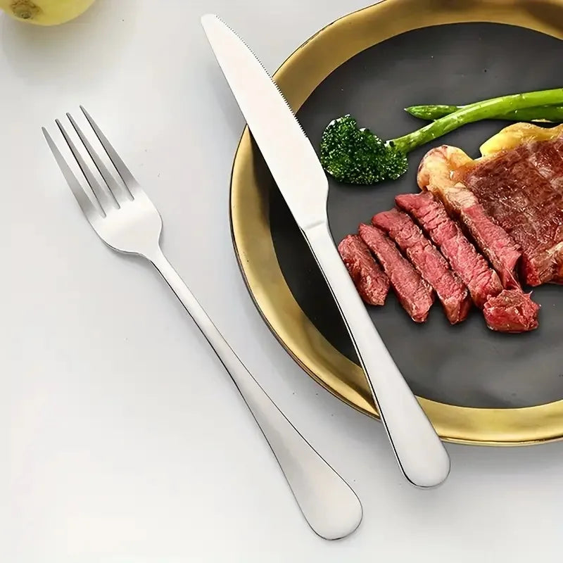 12-Piece Stainless Steel Cutlery Set – 6 Knives & 6 Forks