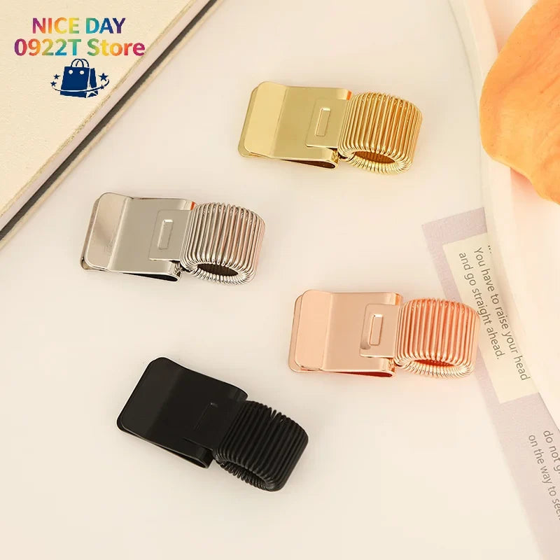 Retro Spring Metal Pen Clip Portable Notebook Fixing Clamp Student