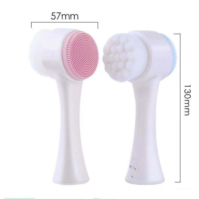 Double-Sided Silicone Facial Cleansing Brush & Exfoliator