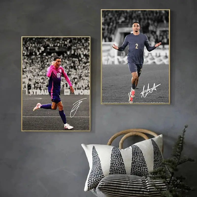 Soccer Player Canvas Wall Art Print | Football Portrait Poster