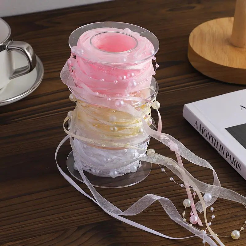 4.5m Pearl Bead Yarn Ribbon – Florist Gift Wrap & Sewing Trim