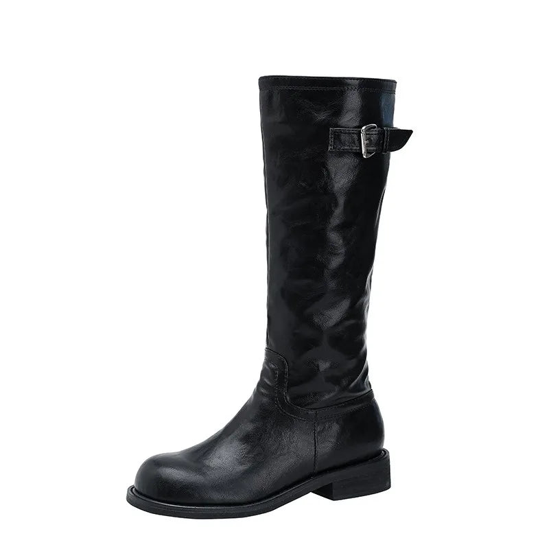 Women's Retro Wedge Ankle Boots – Non-Slip Zip-Up Knight Boot