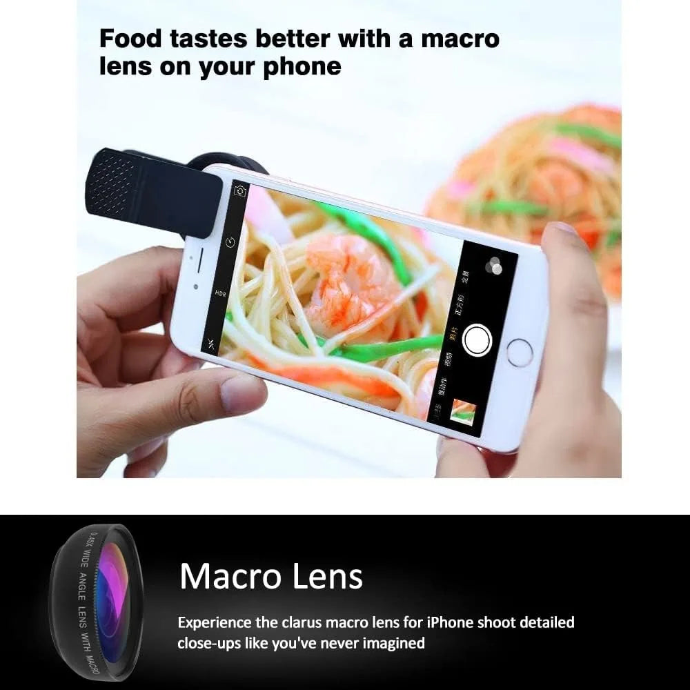 2-in-1 Wide Angle & Macro Clip-On Phone Lens Kit | 0.45X HD