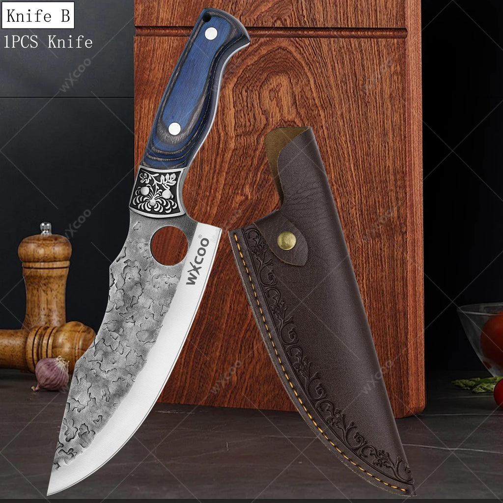 Forged Meat Cleaver Wood Handle – Stainless Steel Chef Knife