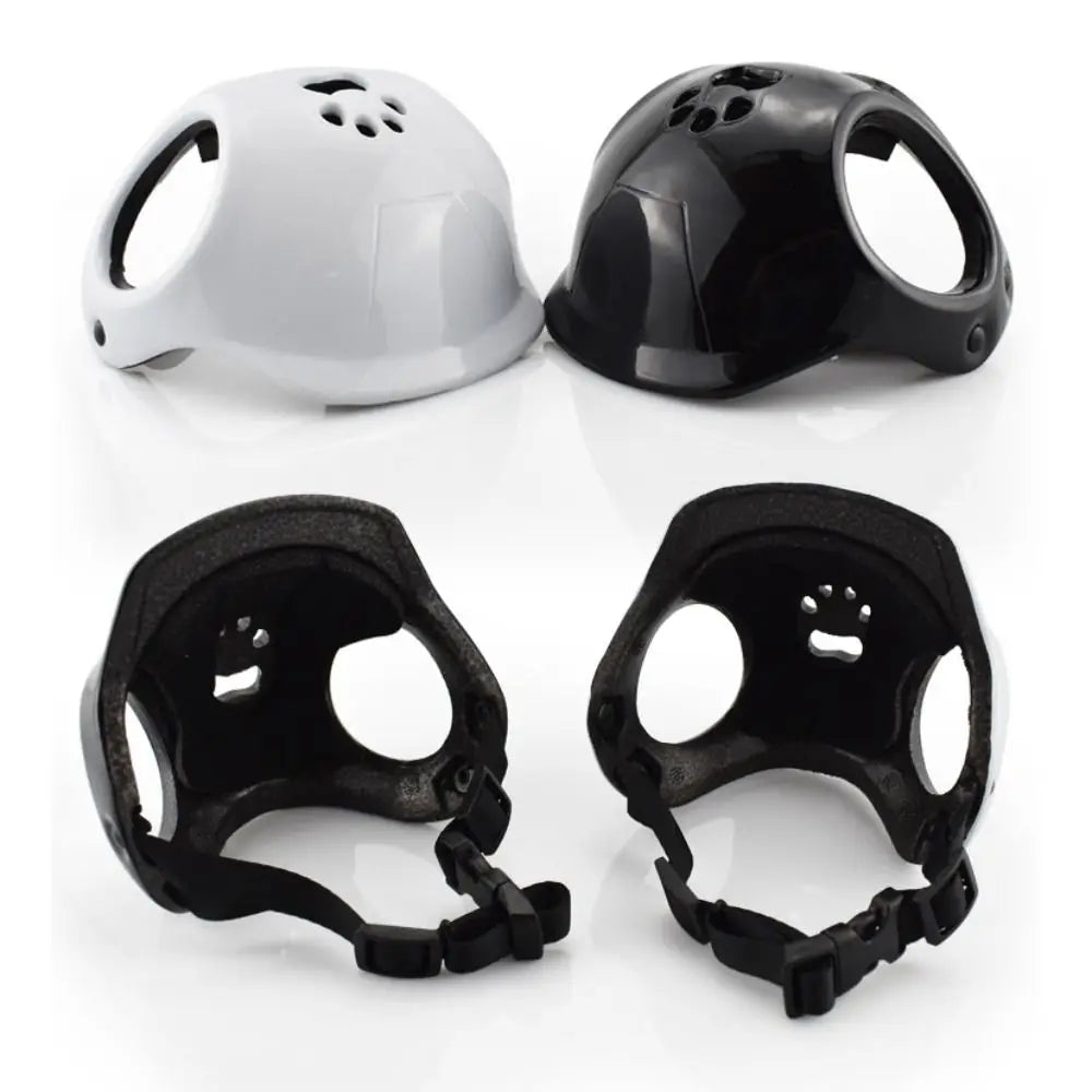 Plastic Pet Dog Helmets Ear Holes Solid Motorcycle Headgear Handsome