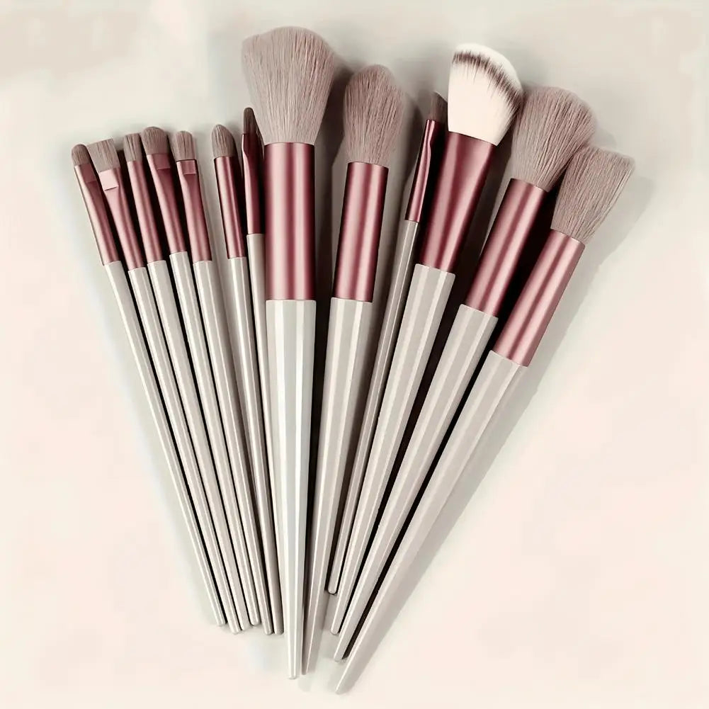 13-Piece Professional Makeup Brush Set with Pouch – Soft Bristle