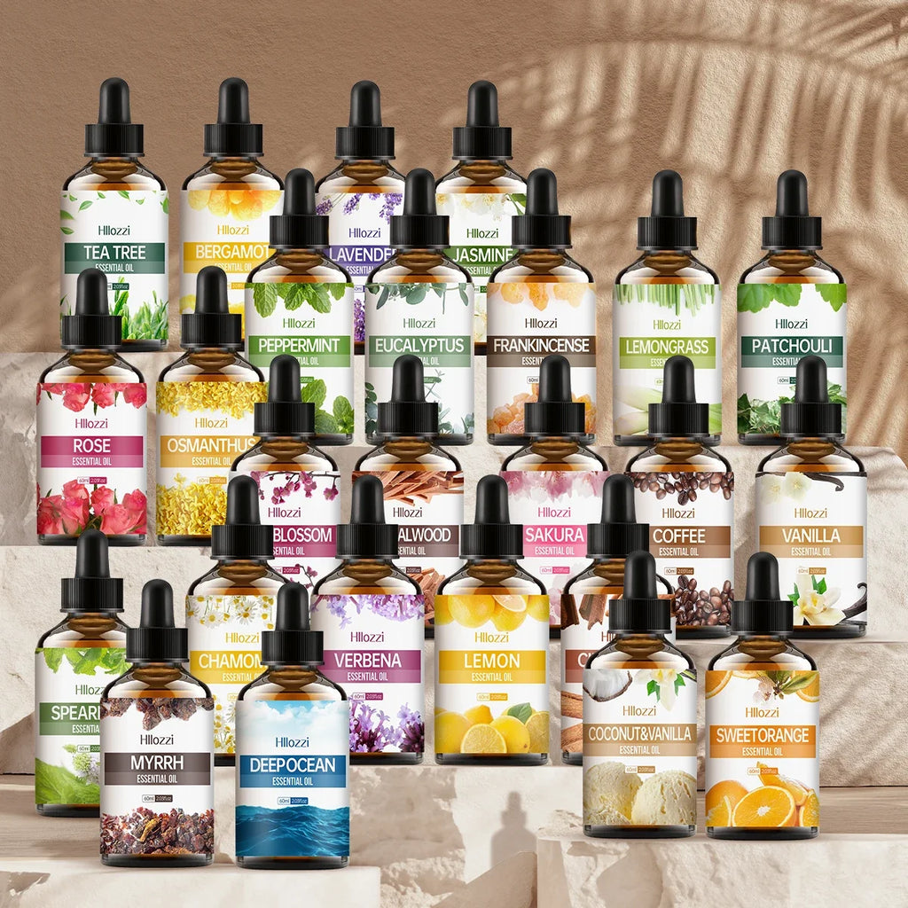 60ml Pure Aromatherapy Essential Oils – Agarwood, Cedarwood