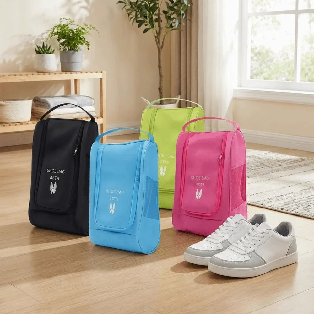 Oxford Cloth Shoe Bag – Breathable Dustproof Zipper Tote