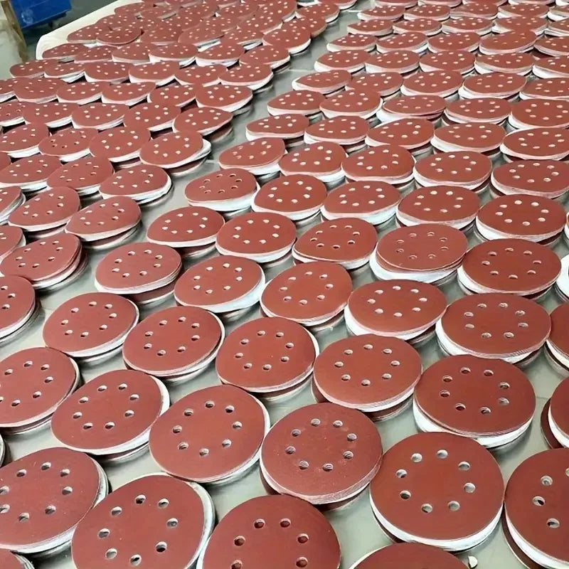 50 Uds Papel De Lija Redondo 5 Pulgadas Y Disco Ocho Agujeros Hojas
