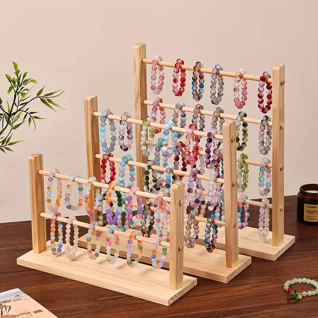 Jewelry Storage Rack Suitable Storing Bracelets Wooden Display Stands