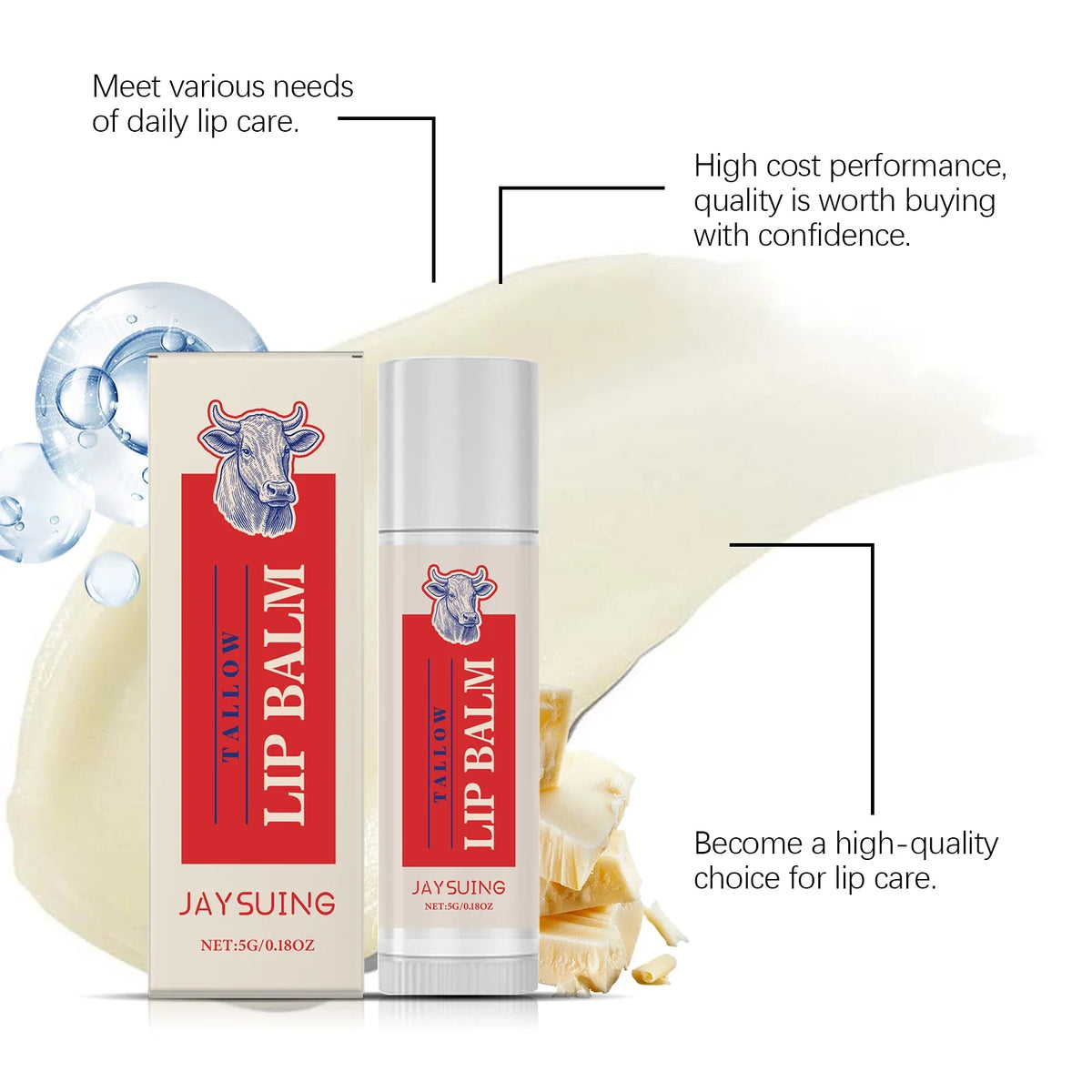 Jaysuing Lip Balm – Hydrate, Repair Fine Lines & Exfoliate